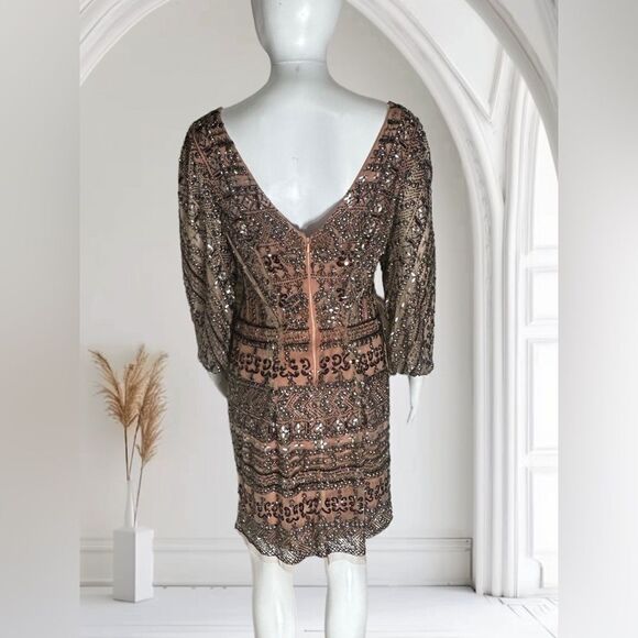 Aidan Mattox 3/4 Sleeve Beaded Short Dress - Picture 4 of 6